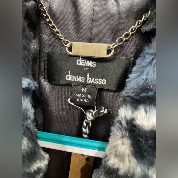 Dennis Basso Luxurious Faux Fur Jacket in Blue and Black - Picture 2 of 6